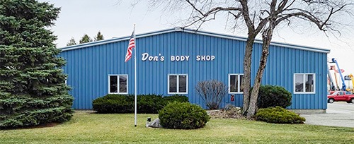 Don's Body Shop blue building